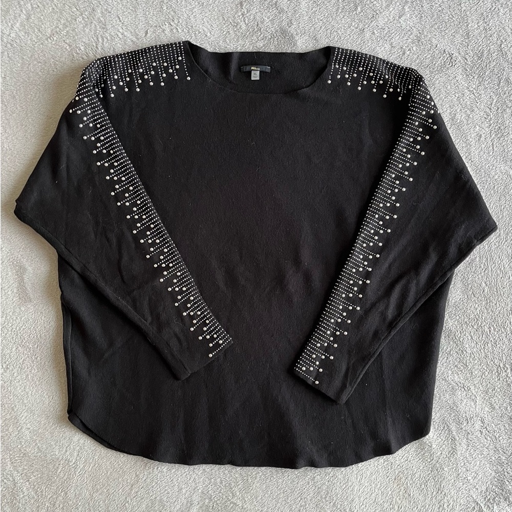 Milano long Sleeves Rhinestone Sweater Top Size XL